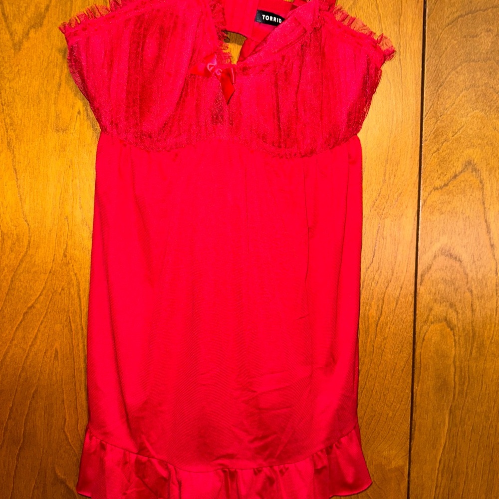 TORRID Red Lace Flyaway Babydoll Chemise